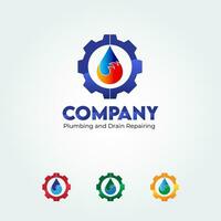plumbing repairing services vector logo design