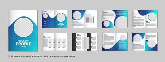 Company profile, multipage flyer brochure, 16 pages portfolio magazine, annual report, catalog and a4 multipage template design vector