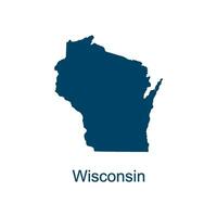 Wisconsin mapa vector diseño plantillas aislado en blanco antecedentes