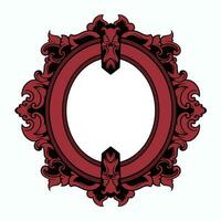 frame, border vector vintage ornament with carved motif