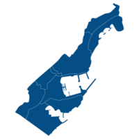 Monaco map. Map of Monaco in administrative provinces in blue color png