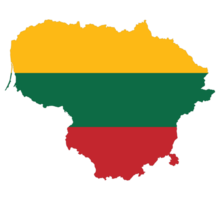 Litouwen kaart. kaart van Litouwen met Litouwen vlag png