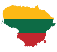 Lithuania map. Map of Lithuania with Lithuania flag png