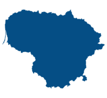 Lituania carta geografica. carta geografica di Lituania nel blu colore png