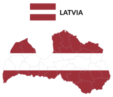 Latvia map. Map of Latvia with Latvia flag png