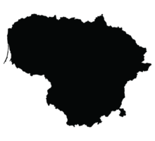 Lithuania map. Map of Lithuania in black color png