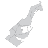 Mônaco mapa. mapa do Mônaco dentro administrativo províncias dentro cinzento cor png