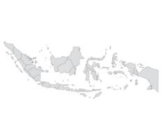 Indonesia map. Map of Indonesia in administrative provinces in grey color png