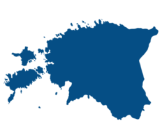 Estonia map. Map of Estonia in blue color png