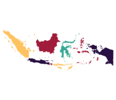 Indonesië kaart. kaart van Indonesië in acht lichtnet Regio's png