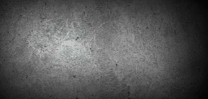 Old wall texture cement dark black gray  background abstract grey color design are light with white gradient background. photo