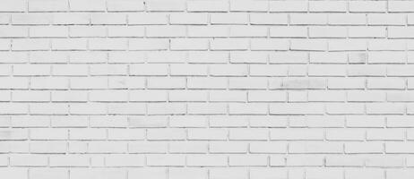 panorama of white brick wall background and texture photo