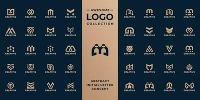 Mega collection initial letter M logo design idea. vector