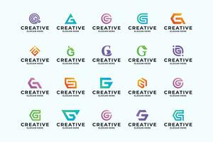 Creative letter G logo design collection. vector