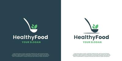 healthy food, nature food logo design inspiration vector