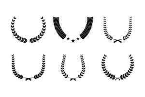 Set of laurel wreath for Best nominee award, champion award, and anniversary event vector