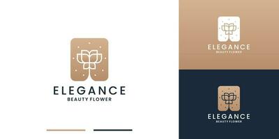 golden flower logo element. luxury flower logo design inspiration vector