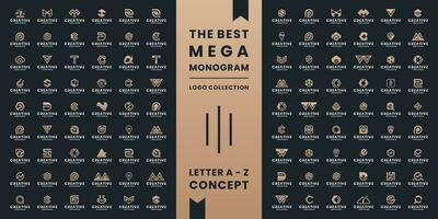 conjunto de resumen letra un a z , monograma símbolo , icono, alfabeto logo diseño monograma vector