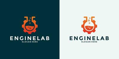 creative engine lab logo design template vector