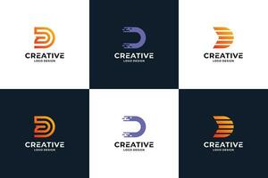 Set of creative initial letter D logo design. vector