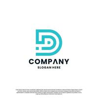 Creative letter D monogram logo design template vector