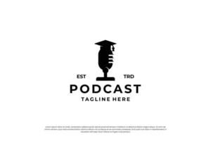 Podcast logo design template. Broadcast logo vector. vector