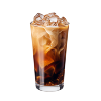 ai generiert vereist Kaffee ,gekühlt gebraut Kaffee mit Eis ,mit transparent Hintergrund. png