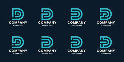 creative monogram letter D, P logo design inspiration vector