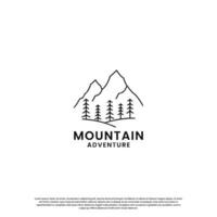 retro mountain logo design template. hill explore adventure logo vintage. vector