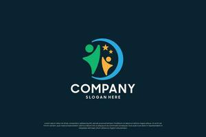 human community logo design template. vector