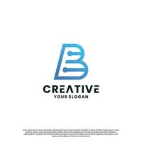 business letter B logo design for technology, lab, science, computing company vector