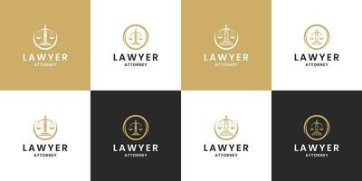 set of justice logo design. lawyer logo design template vector