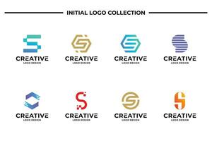 Set of creative letter S logo design template. Business logotype, Brand symbol and Icon abstract. vector