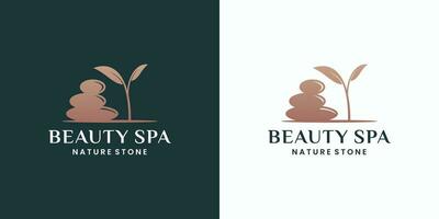beauty spa stones nature logo design vector