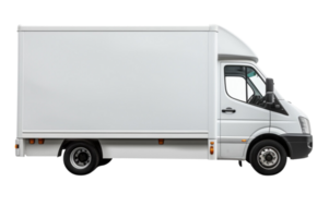 AI generated Delivery white truck with space for text isolated over on transparent background. png