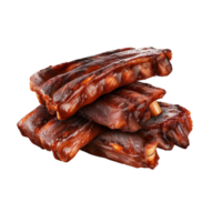 ai generiert Grill Schweinefleisch Rindfleisch Rippen auf ein transparent Hintergrund. png