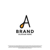letter A with drop combination logo design inspiration vector