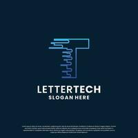 creativo letra t tecnología, ciencia, laboratorio, datos informática logo diseño para tu negocio identidad vector