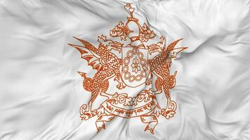 Emblem of Sikkim Flags Seamless Looping Background, Looped Bump Texture Cloth Waving Slow Motion, 3D Rendering video