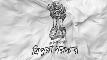 Emblem of Tripura Flags Seamless Looping Background, Looped Bump Texture Cloth Waving Slow Motion, 3D Rendering video