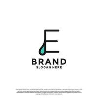 letter E with drop combination logo design inspiration vector