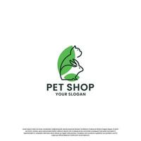 pet house, pet store logo design collection. rabbit and cat combination vector