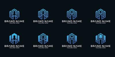conjunto creativo letra un logo diseño. inicial un logo diseño vector