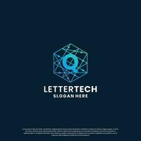 business letter Q logo design for technology, lab, science, computing company vector