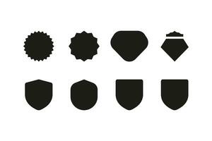 set of silhouette shape of badge, label, emblem. element badge template. vector