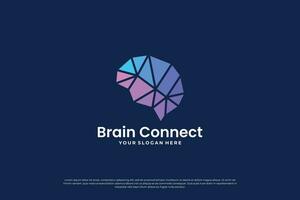 digital brain connection logo design. vector