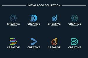 Set Of abstract letter D logo design vector. Letter D collection for Business, Brand, Company. vector