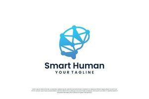 digital human brain connection logo design. vector