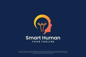 Smart human technology logo design. vector