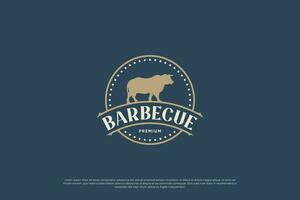 Steak house labels and logos. Meat, barbecue, butchery, steak badges template. vector